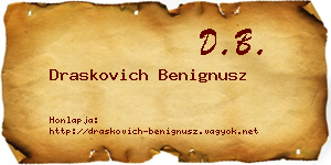 Draskovich Benignusz névjegykártya